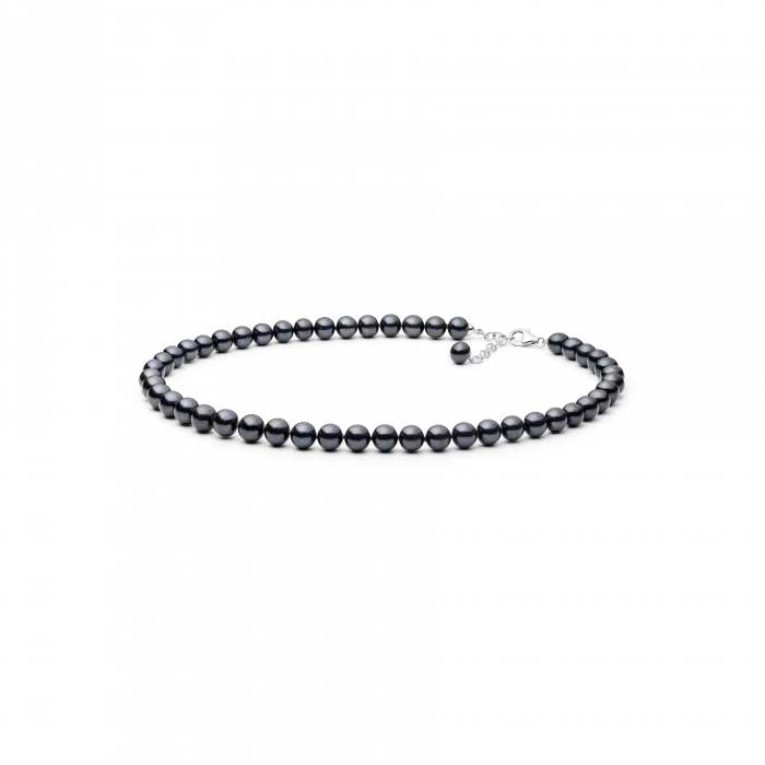 Tikrų Juodos spalvos perlų vėrinys - 45cm