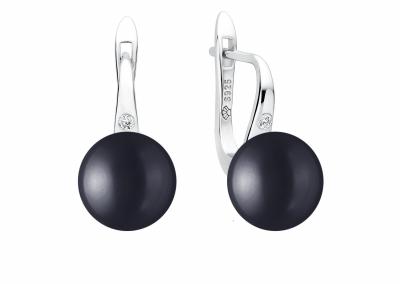 NEMOKAMAS PRISTATYMAS JUODUJU PERLU SIDABRINIAI AUSKARAI tikri juodi perlai naturalus dovana moterims gimtadienio jubiliejaus vestuviu metiniu kaledu proga zmonai mamai sesei dukrai merginai panelei draugei SK21498EL