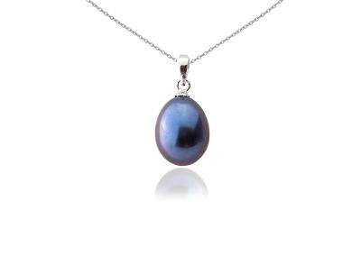 Juodas tikro perlo pakabukas naturalus perlas kolje moterims ir vyrams au sidabro grandinele dovana vaikinui merginai panelei sukrai