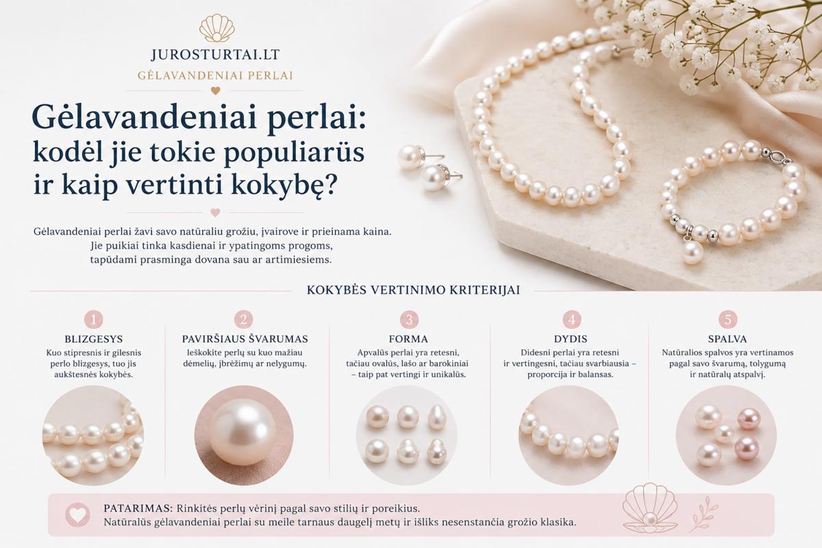 Gėlavandeniai perlai  kodėl jie tokie populiarūs ir kaip vertinti kokybe
