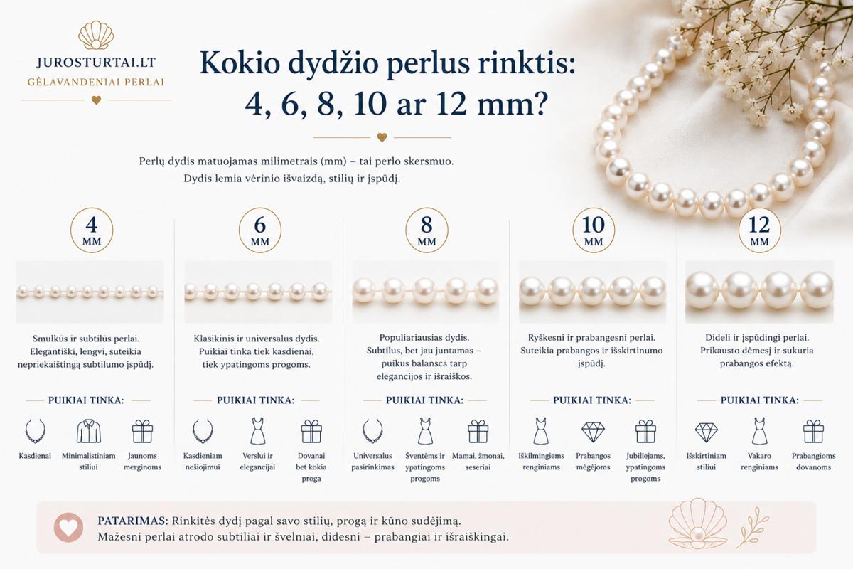 kokio dydzio perlus rinkits 4mm 6mm 7mm 8mm 9mm 10mm 12mm